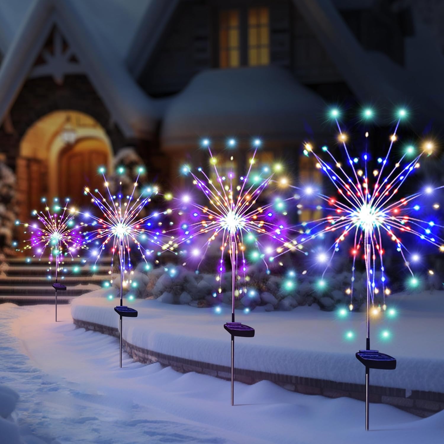 Smart Garden Light Camera - พลังงานแสงอาทิตย์ LED ดอกไม้ไฟ Fairy ไฟตกแต่งสวนกลางแจ้ง 8