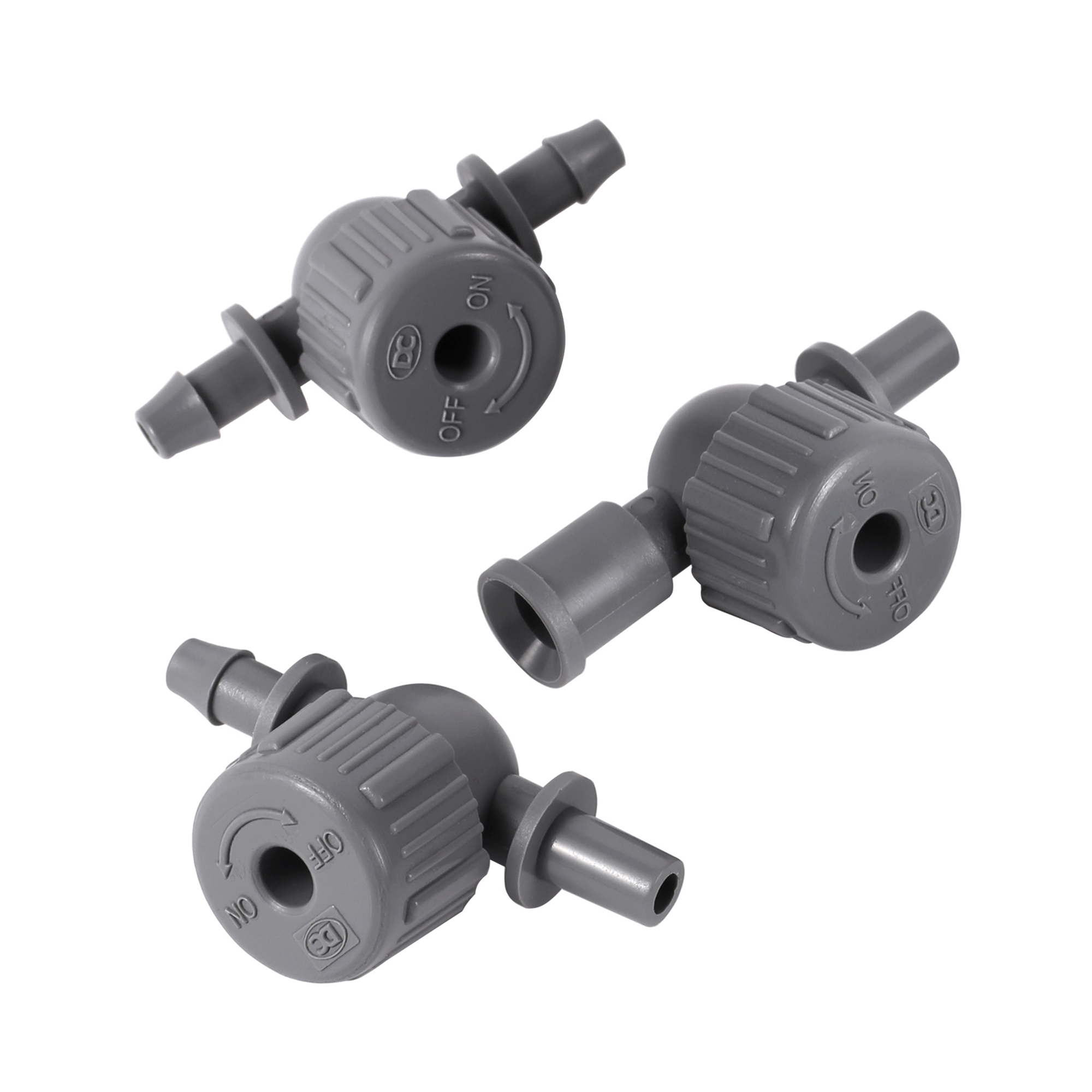 Smart Garden Hose Valve - 5pcs ปรับวาล์วอินไลน์หนามวาล์วหยดชลประทาน Universal 1/4 นิ้วท่อปิด 6