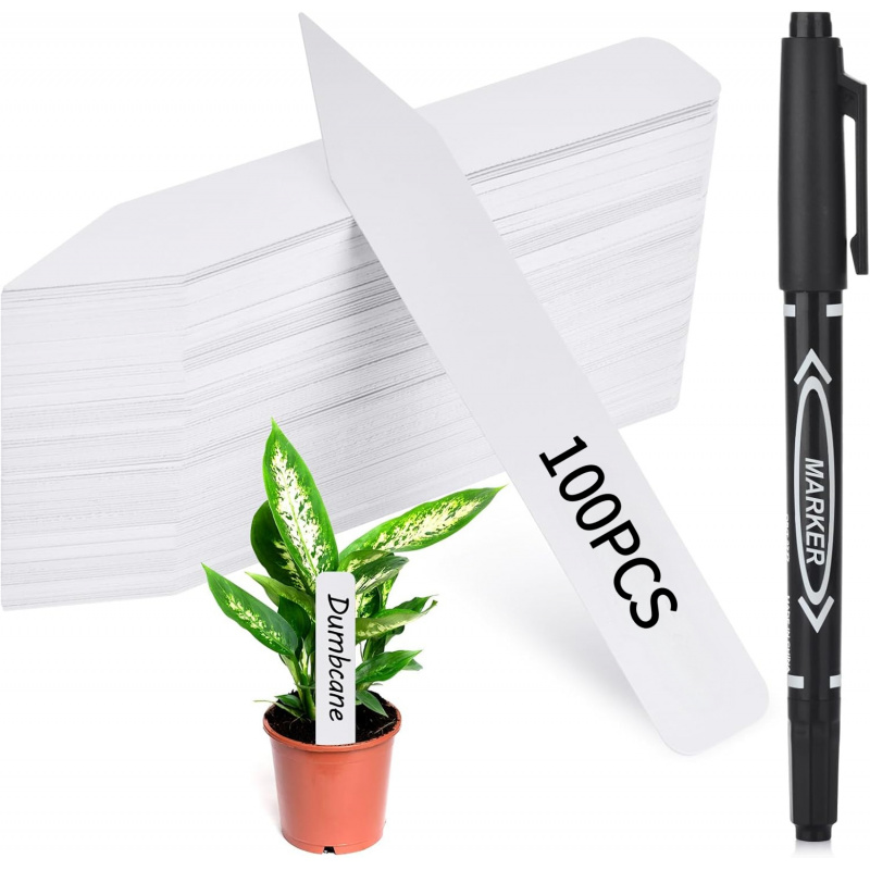 Garden Journal Planner - ป้ายติดต้นไม้กันน้ำสำหรับสวนภายนอก 100-300 ชิ้น พร้อมปากกาเมจิกแบบถาวร ป้ายพลาสติกสำหรับทำเครื่องหมายเมล็ดพันธุ์ต้นไม้ ของขวัญสำหรับทำสวน
