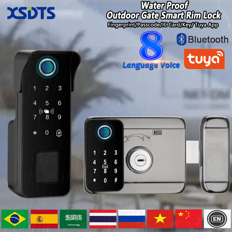 Smart Garden Lock - กุญแจล็อคประตูอัจฉริยะกันน้ำ ลายนิ้วมือ สำหรับภายนอกอาคาร สวน ควบคุมระยะไกลผ่านแอป Tuya