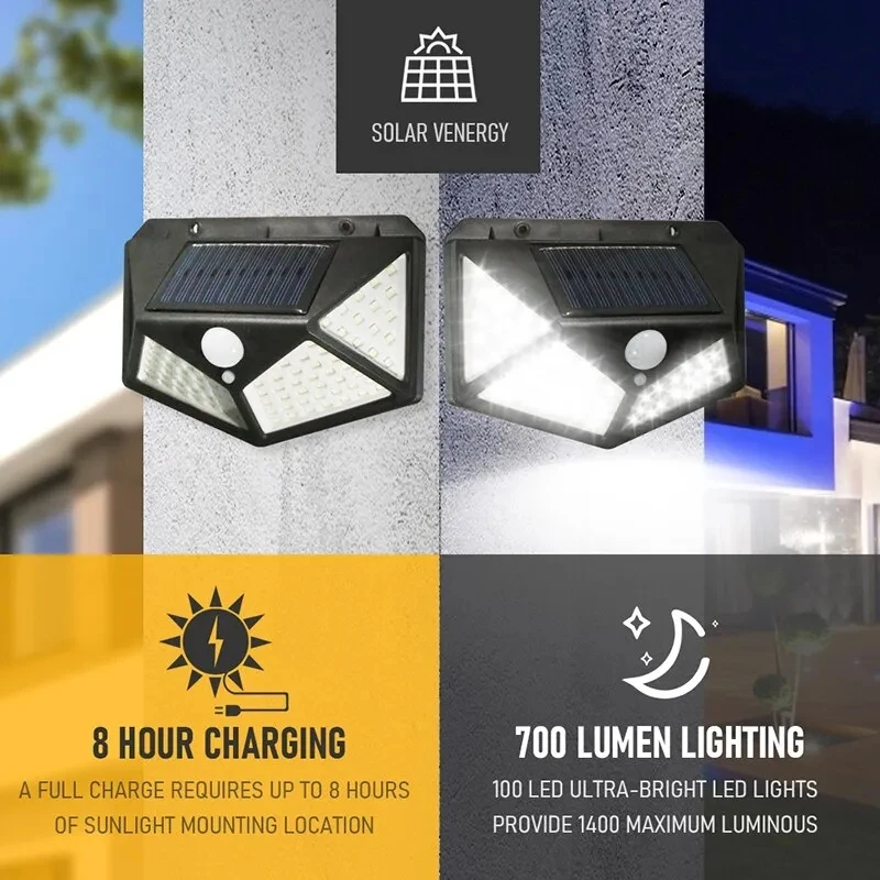Smart Garden Light Camera - 100Led มัลติฟังก์ชั่นโคมไฟพลังงานแสงอาทิตย์ตกแต่งสวนกลางแจ้งพลังงานแสงอาทิตย์กันน้ําแสงแดดขับเคลื่อน Spotlight พร้อม Motion Sensor