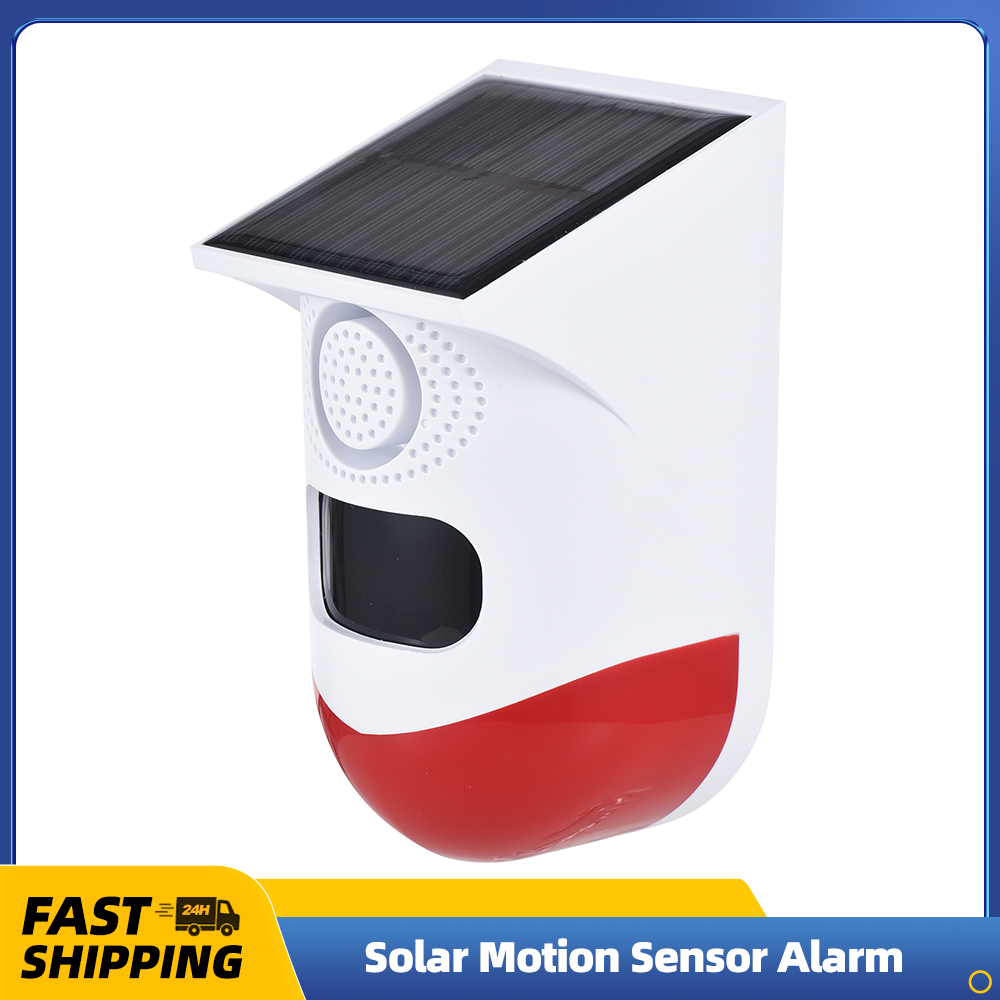 Smart Garden Light Camera - ระบบเตือนภัยเซ็นเซอร์ตรวจจับการเคลื่อนไหวพลังงานแสงอาทิตย์ระบบ120dB กลางแจ้ง, ไซเรนเสียงไฟสัญญาณ LED สัญญาณเตือนความปลอดภัยกันน้ำแบบชาร์จไฟได้สำหรับฟาร์ม