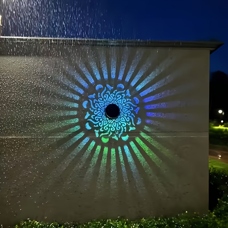Smart Garden Light Camera - โคมไฟติดผนัง LED พลังงานแสงอาทิตย์ ลายแมนดาลา กันน้ำ สำหรับตกแต่งสวน