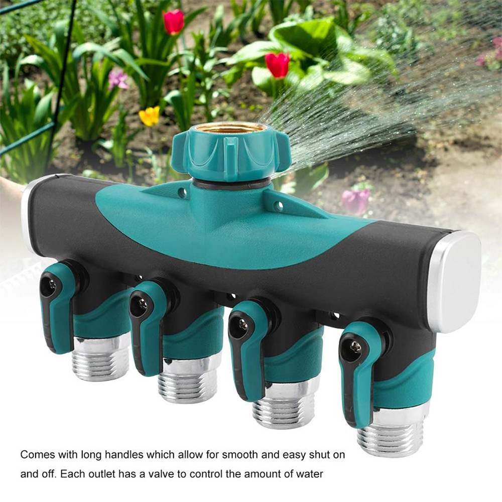 ตัวแยกก๊อกน้ำโลหะแบบหนา 4 ทาง  - Smart Garden Hose Valve บทวิจารณ์และราคา