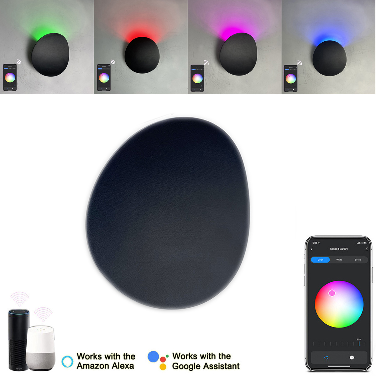 โคมไฟติดผนัง LED 9W RGBW บลูทู - Smart Garden Rooms บทวิจารณ์และราคา