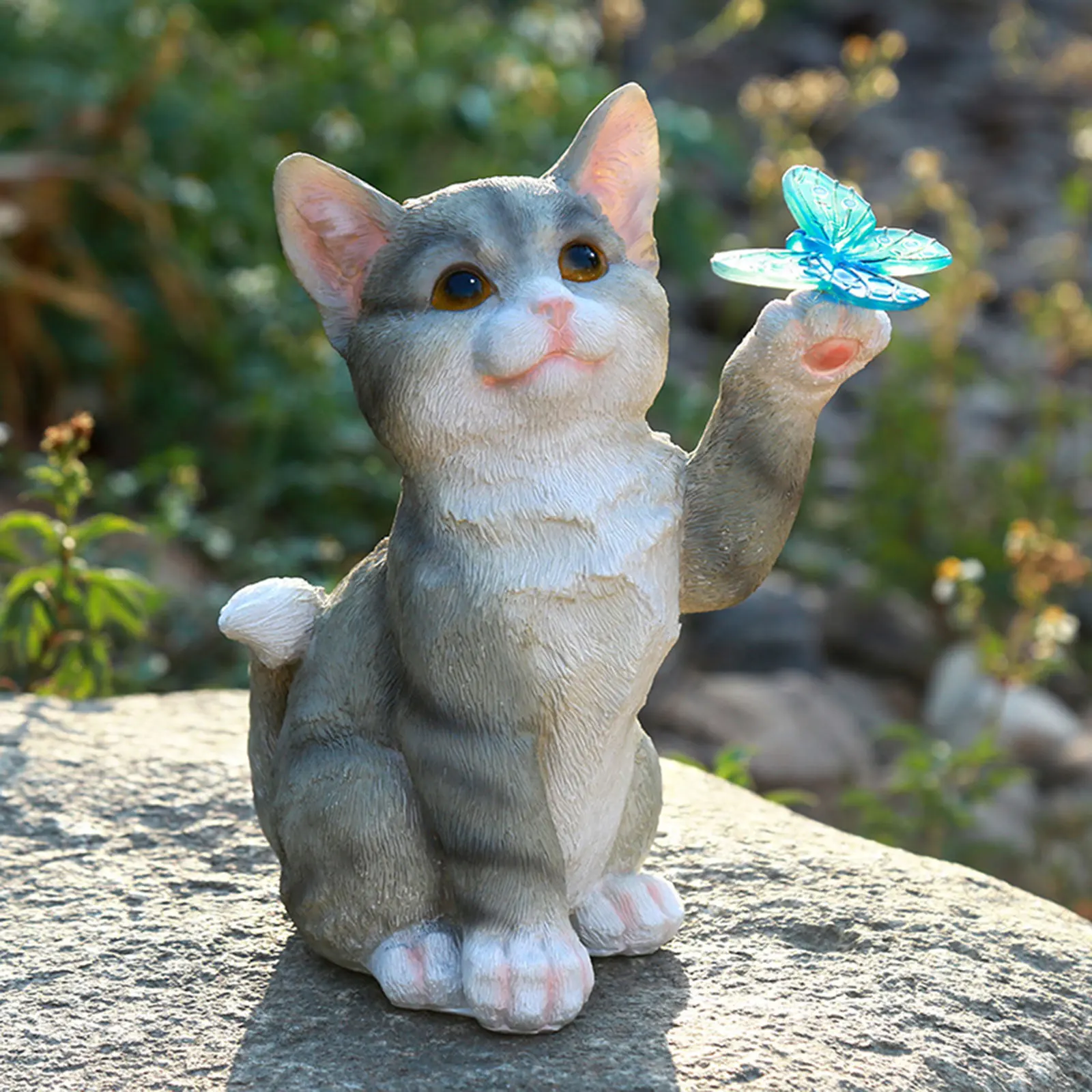 กลางแจ้งแมวประติมากรรมFigurine - Smart Garden Light Camera บทวิจารณ์และราคา