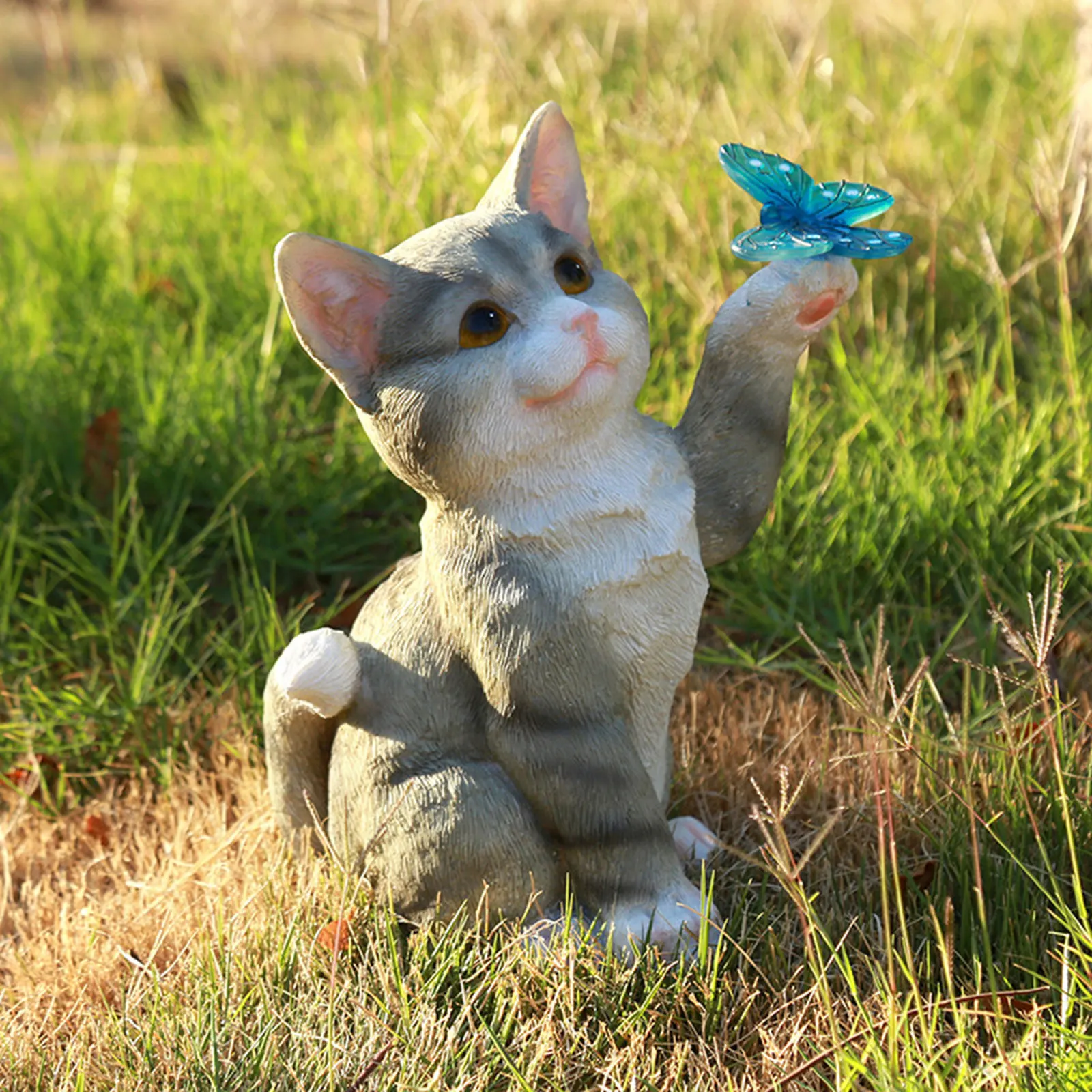 กลางแจ้งแมวประติมากรรมFigurine - Smart Garden Light Camera บทวิจารณ์และราคา